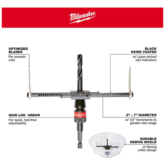 Milwaukee Cortador Ajustable Para Focos Embutidos Volcanita 49-56-0320 4