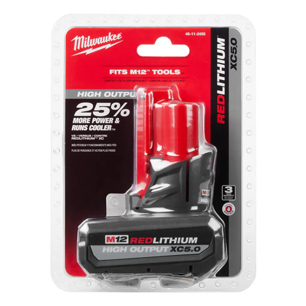 Milwaukee Batería M12 Xc 5 Amperios High Output 48-11-2450 1
