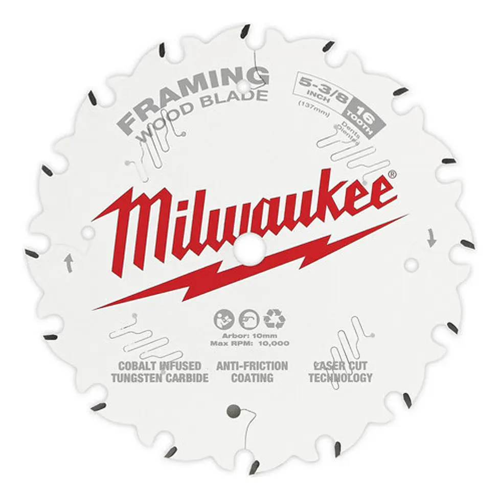 Milwaukee Disco Sierra Circular 5-3/8  16 Dientes Madera 48-40-0522 1