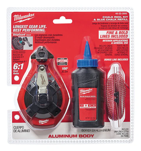 Tizador De Aluminio Milwaukee 30 mts + Tiza Azul 48-22-3993
