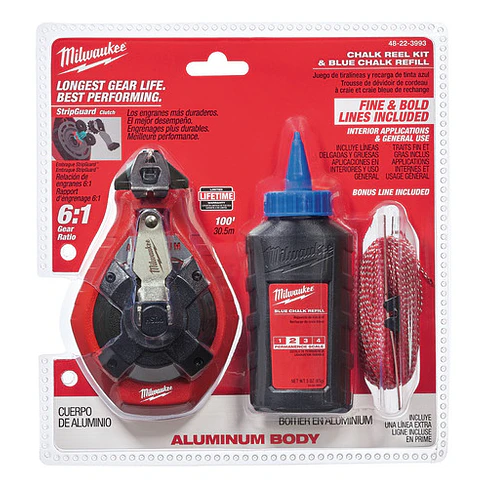 Tizador De Aluminio Milwaukee 30 mts + Tiza Azul 48-22-3993 2