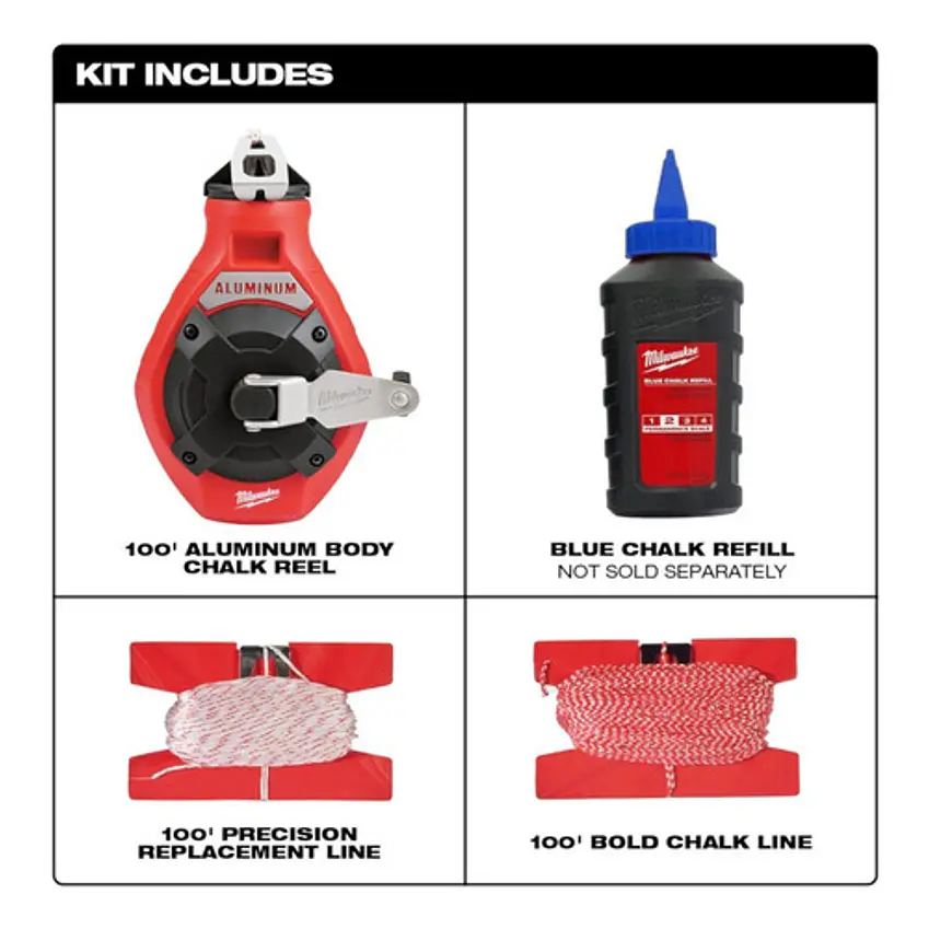 Tizador De Aluminio Milwaukee 30 mts + Tiza Azul 48-22-3993 3
