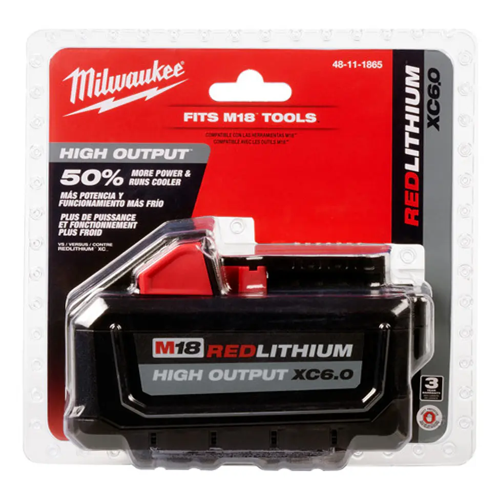 Batería Milwaukee M18 HIGH OUTPUT XC6.0 Ah Sellada 48-11-1865 1