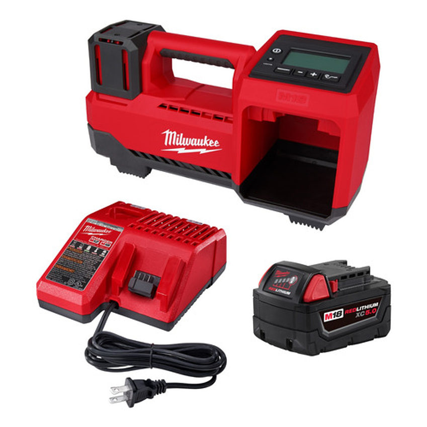 Inflador De Neumáticos Milwaukee M18 150 Psi 2848-20 + Batería y Cargador 1
