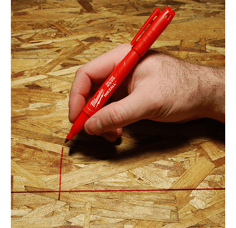Marcador Permanente Rojo Milwaukee Inkzall Punta Fina 48-22-3170