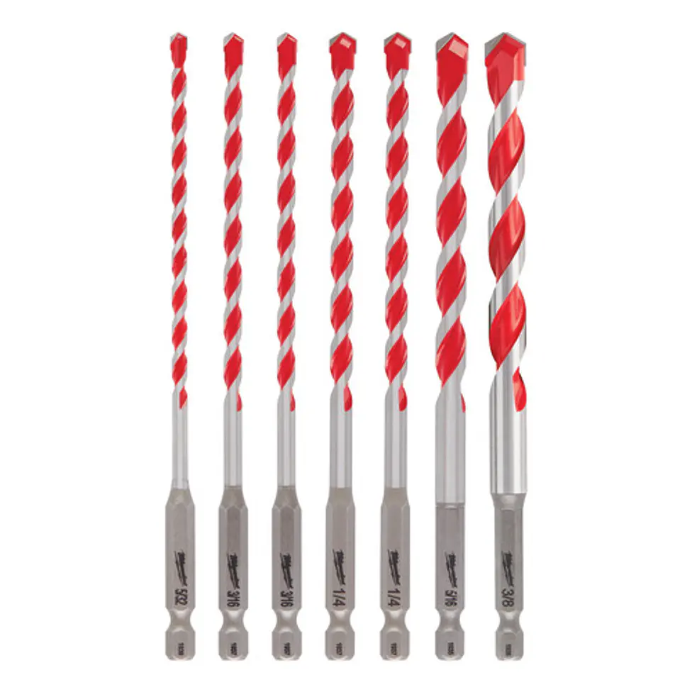 Set De Brocas Largas Para Concreto Milwaukee 7 Piezas 48-20-9052 3