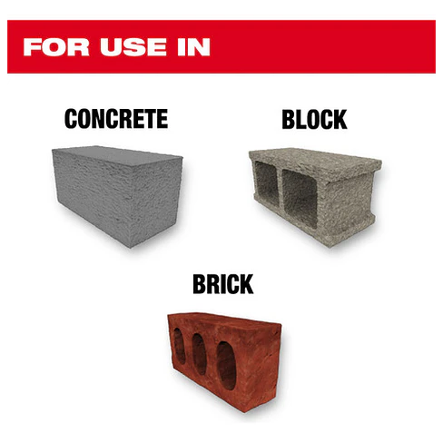 Set De Brocas Largas Para Concreto Milwaukee 7 Piezas 48-20-9052 7