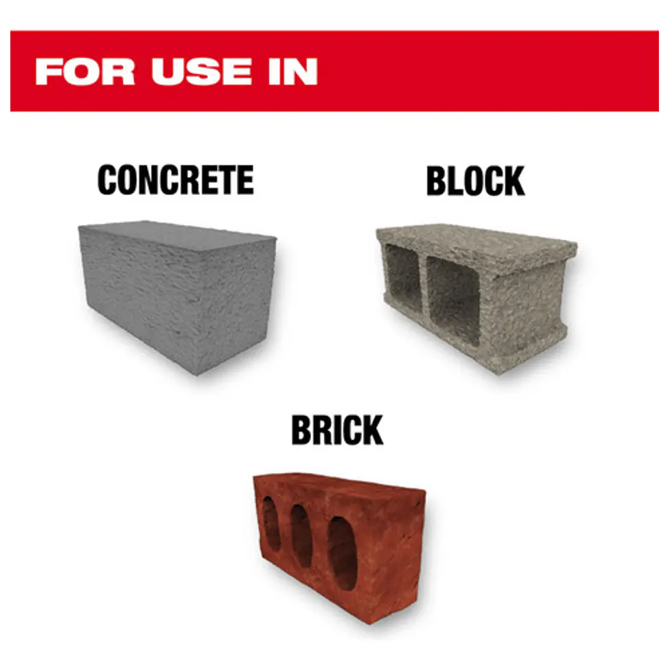Set De Brocas Largas Para Concreto Milwaukee 7 Piezas 48-20-9052 7