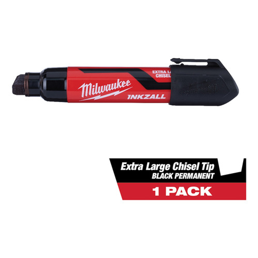 Marcador Permanente Punta Cincel Grueso Milwaukee Inkzall 48-22-3260 2