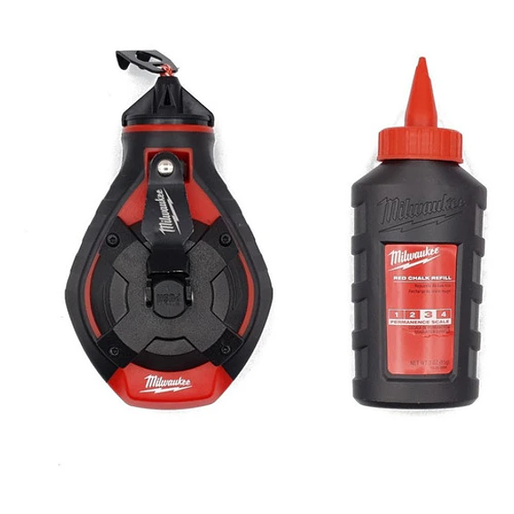 Tizador Milwaukee Linea Gruesa + Tiza Roja Alta Permanencia 48-22-3986 1