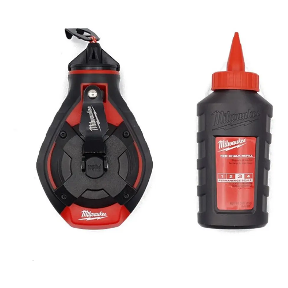Tizador Milwaukee Linea Gruesa + Tiza Roja Alta Permanencia 48-22-3986 1