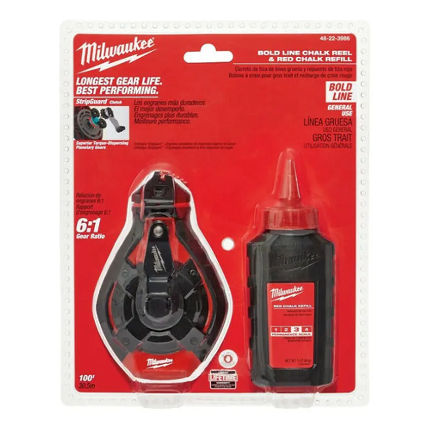 Tizador Milwaukee Linea Gruesa + Tiza Roja Alta Permanencia 48-22-3986 2
