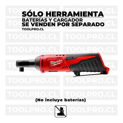 Chicharra Inalámbrica 3/8 Milwaukee M12 2457-20 (Solo herramienta)