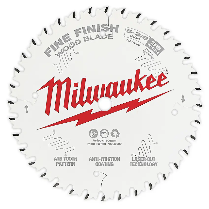 Milwaukee Disco Sierra Circular 5-3/8 Acabado Fino 36 Diente 1