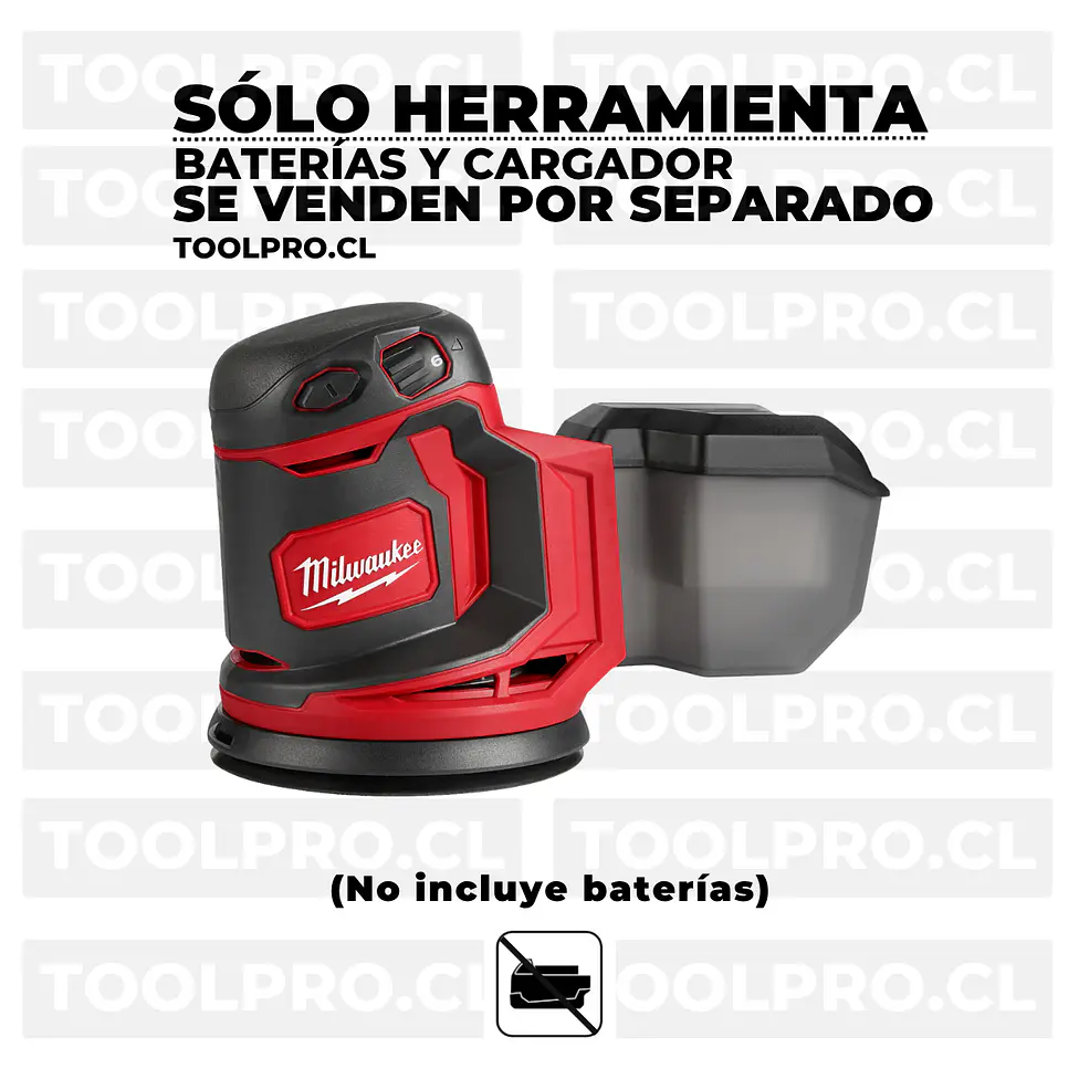 Lijadora Roto Orbital Inalámbrica 5 Pulgadas Milwaukee M18 2648-20 2