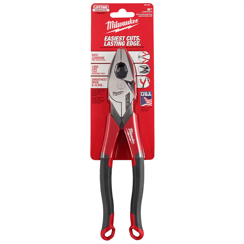Alicate Universal Electricista 9 Pulgadas Milwaukee Hecho en USA MT550 12