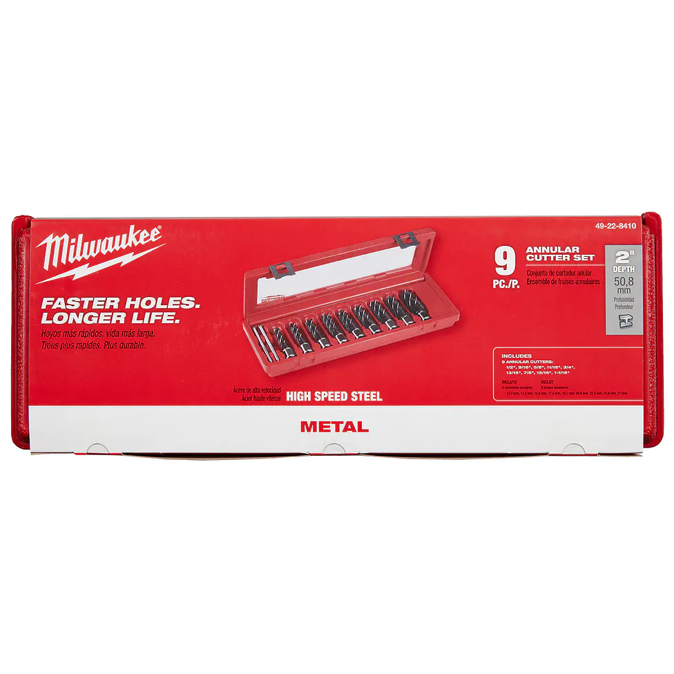 Milwaukee Set De Brocas Anulares Hss 9 Piezas 49-22-8410 2
