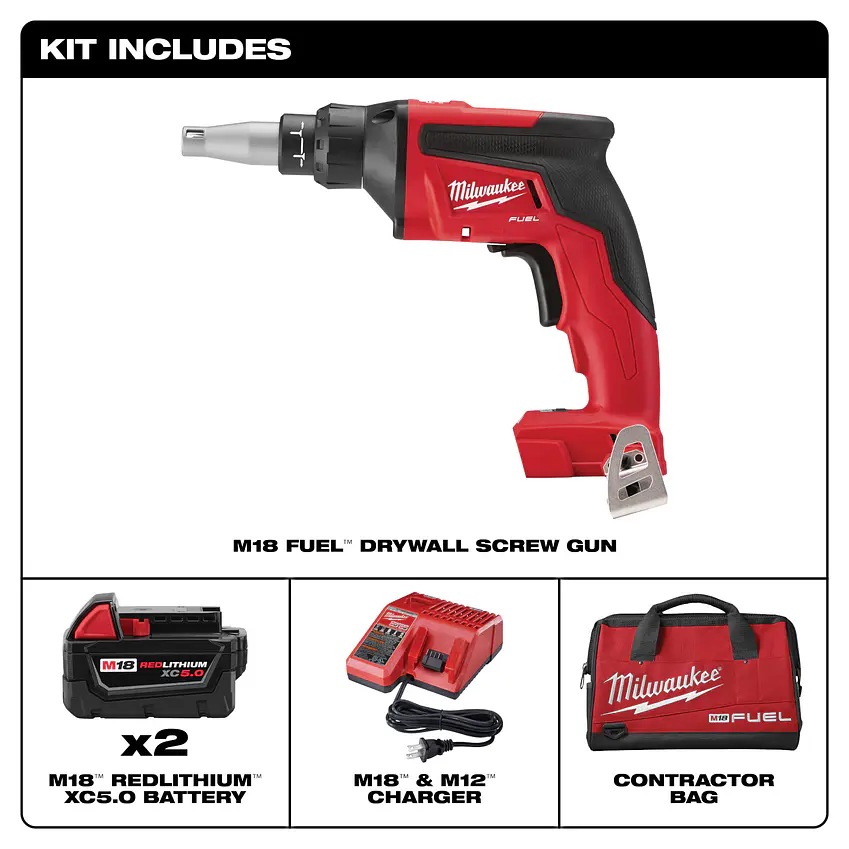 Kit Atornillador Drywall Volcanita Milwaukee M18 FUEL 2866-22 2