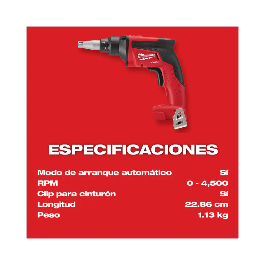 Kit Atornillador Drywall Volcanita Milwaukee M18 FUEL 2866-22 4