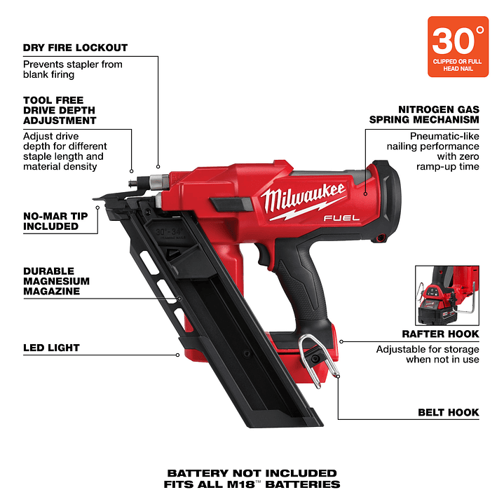 Milwaukee Clavadora Estructural 30 Grados M18 Fuel 2745-20 15