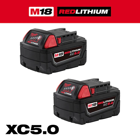 Pack 2 Baterías Milwaukee M18 XC 5.0 Amperios hora 48-11-1852 3