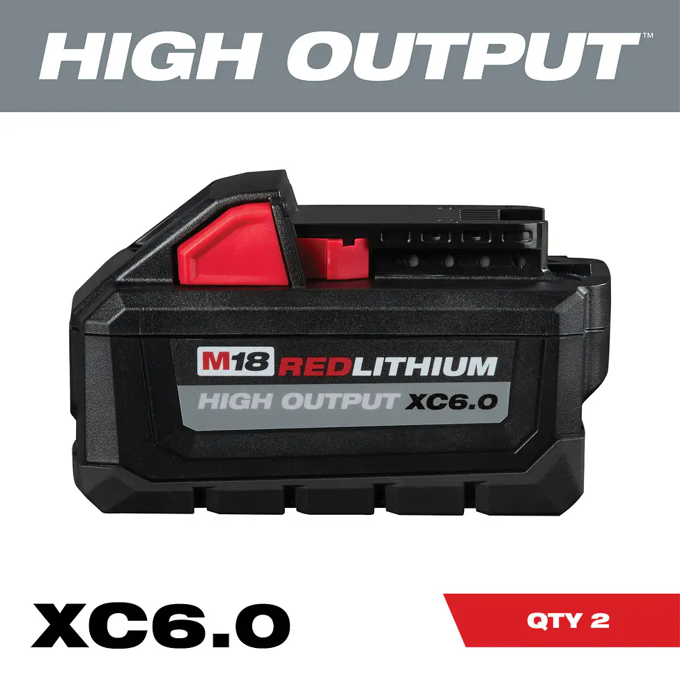 Pack 2 Baterías Milwaukee M18 XC 6.0 Ah High Output 48-11-1862 3