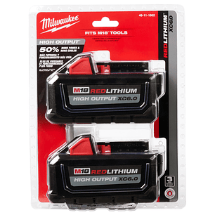 Milwaukee Pack 2 Baterías M18 XC 6 Amperios High Output 48-11-1862