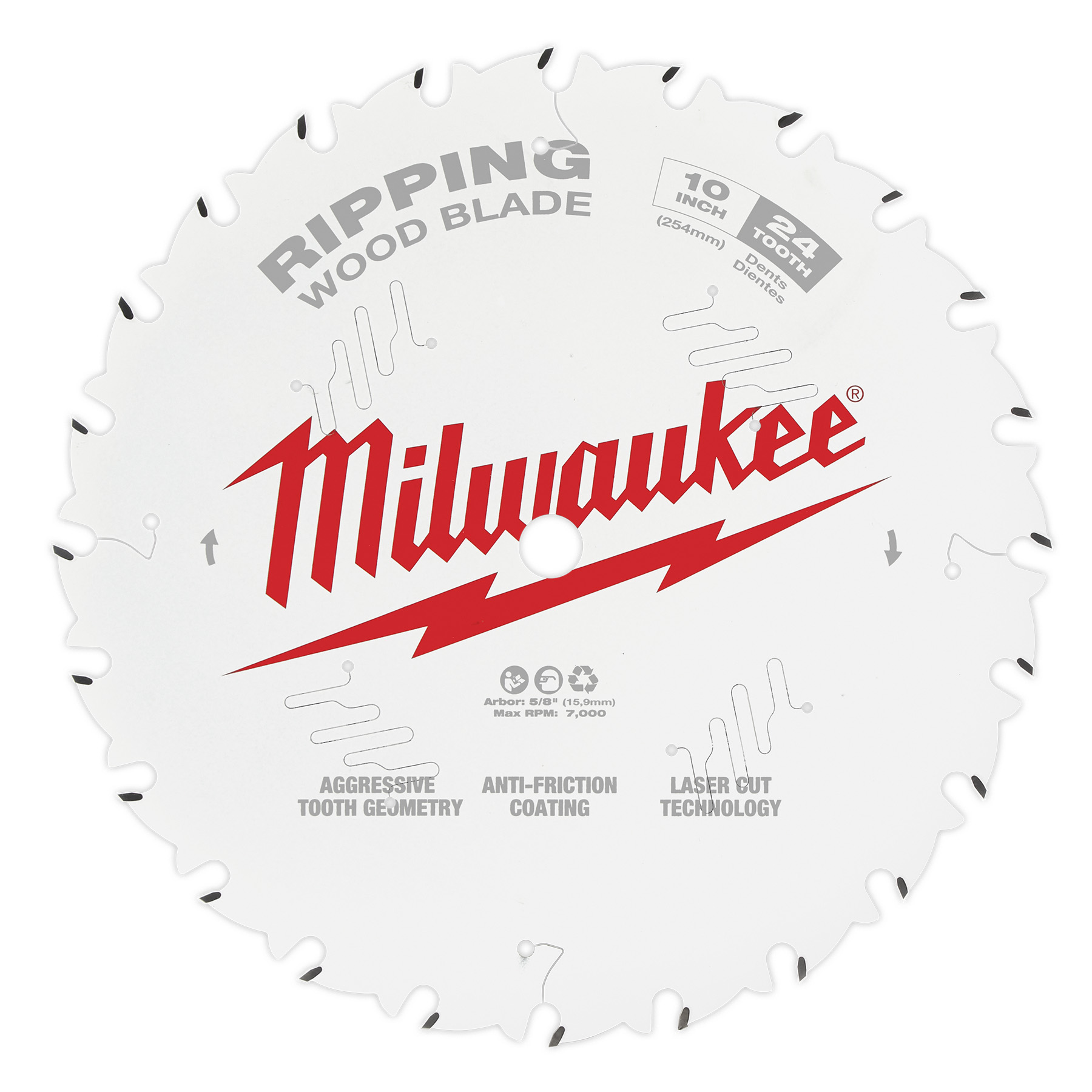 Milwaukee Disco De Corte Para Madera 10 Pulgadas 24 Dientes 48-40-1020