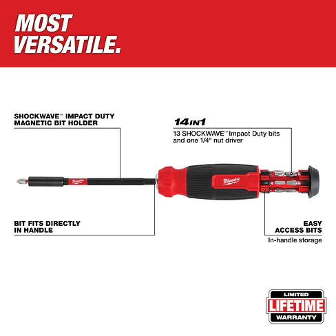 Milwaukee Destornillador Multi 14 En 1 Con Punta De Impacto 48-22-2915 9