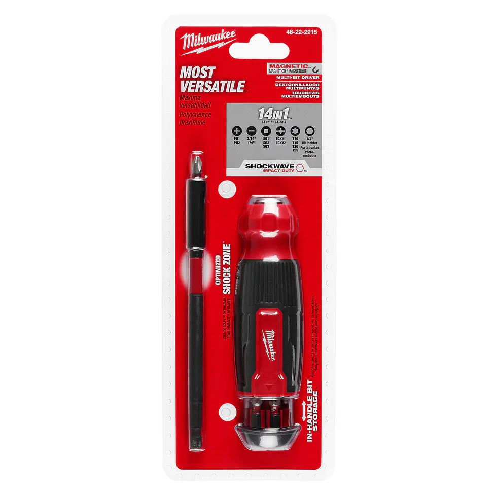 Milwaukee Destornillador Multi 14 En 1 Con Punta De Impacto 48-22-2915 2