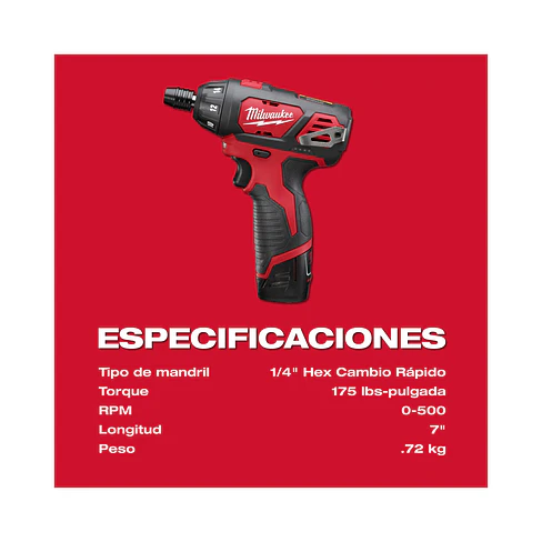Kit Atornillador Inalámbrico De Fijación Milwaukee M12 2401-22 4