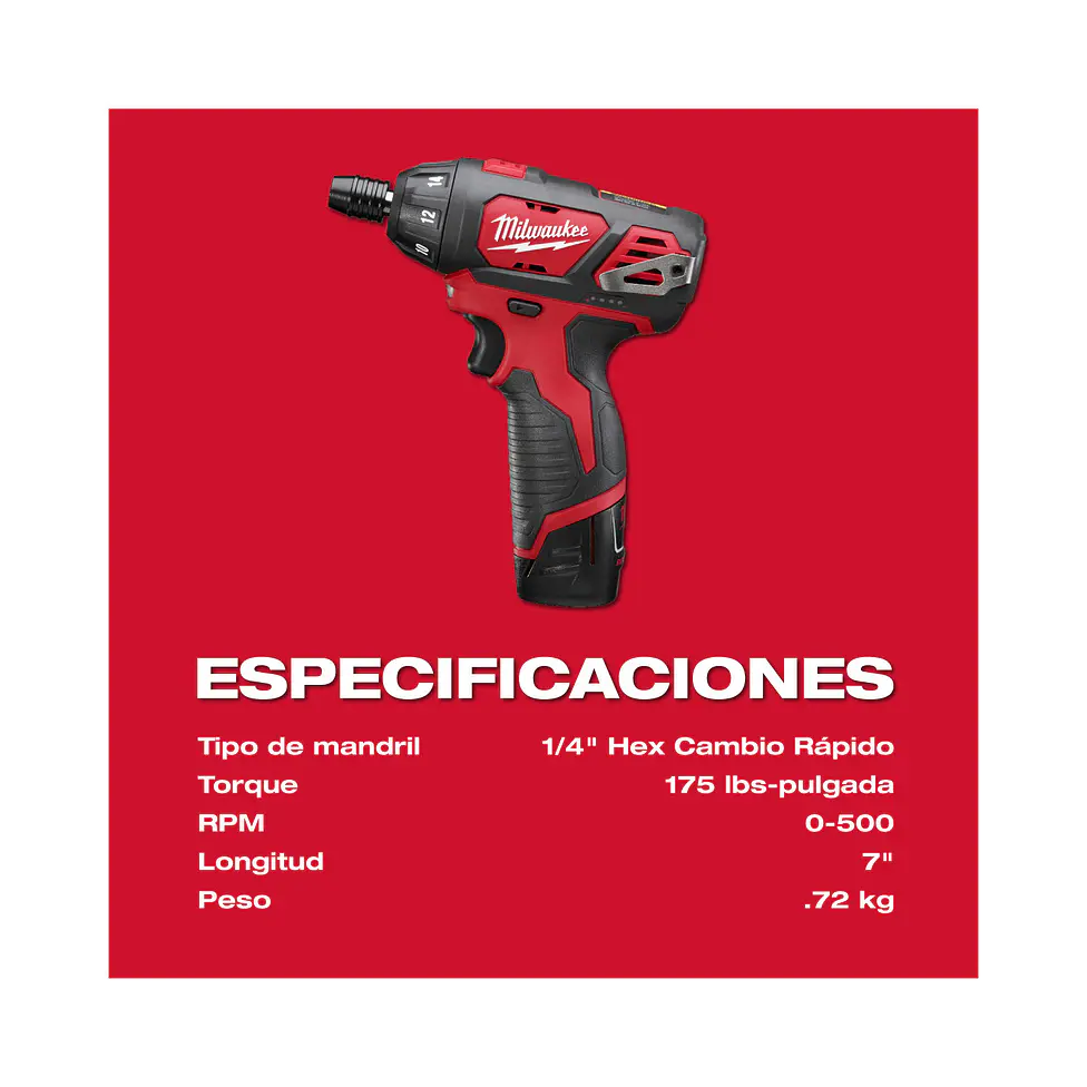 Kit Atornillador Inalámbrico De Fijación Milwaukee M12 2401-22 4