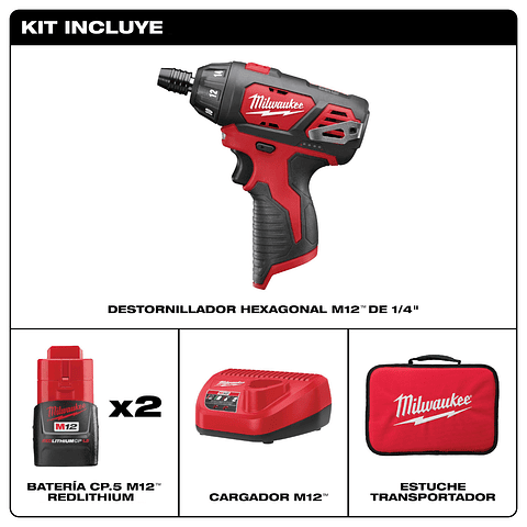 Milwaukee Kit Atornillador Inalámbrico De Fijación M12 2401-22