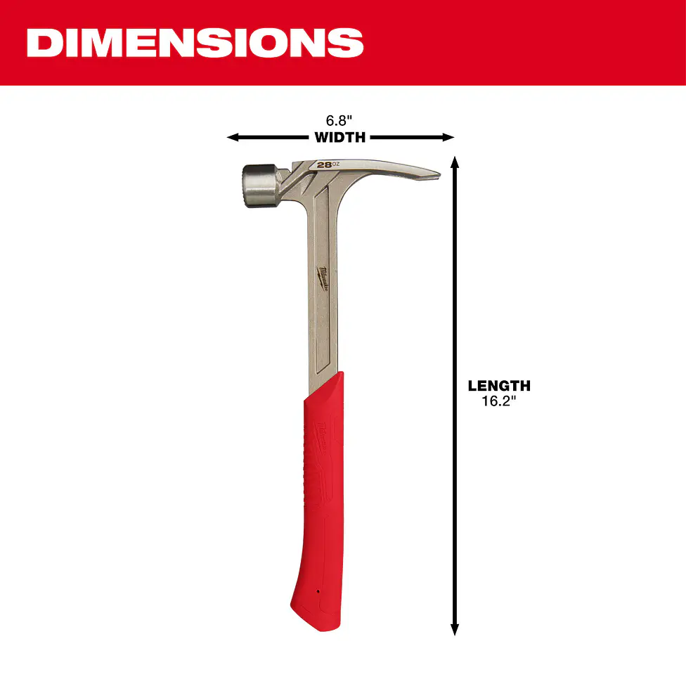 Milwaukee Martillo Carpintero 28 Oz Cara Fresada 48-22-9029 7