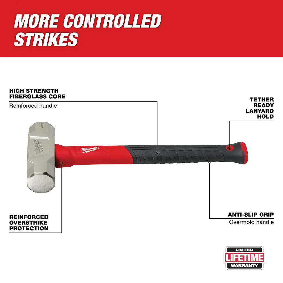 Milwaukee Mazo de Ingeniería - Combo 4 Libras Acero Forjado 48-22-9314 6