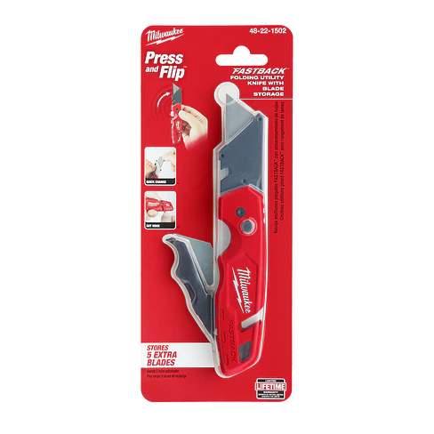 Milwaukee Cuchillo Cartonero Plegable Con Porta Repuestos 48-22-1502 2