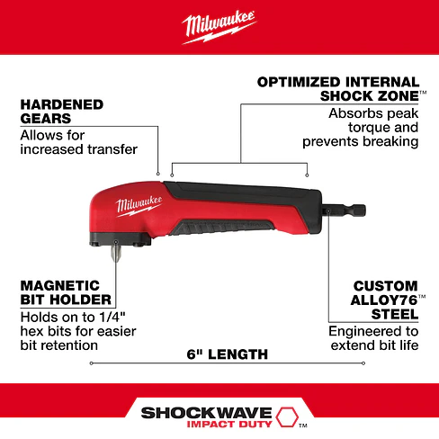 Milwaukee Adaptador De Angulo Recto Shockwave Impact Duty 48-32-2390 9