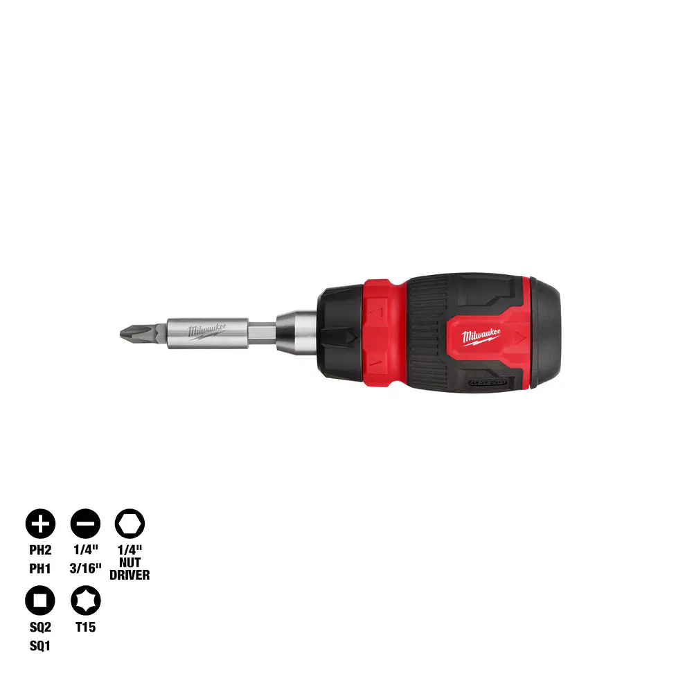 Destornillador Compacto Multipunta 8 En 1 Con Chicharra Milwaukee 48-22-2913 5