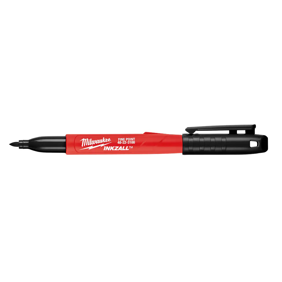 Marcador Permanente Negro Punta Fina Milwaukee Inkzall Antipolvo 48-22-3100 2