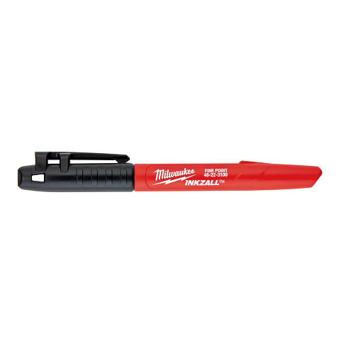 Marcador Permanente Negro Punta Fina Milwaukee Inkzall Antipolvo 48-22-3100 1