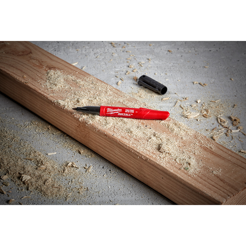 Marcador Permanente Negro Punta Fina Milwaukee Inkzall Antipolvo 48-22-3100 6