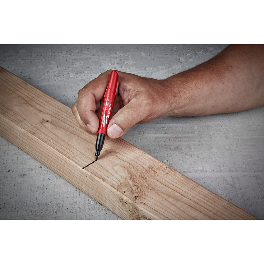 Marcador Permanente Negro Punta Fina Milwaukee Inkzall Antipolvo 48-22-3100 7