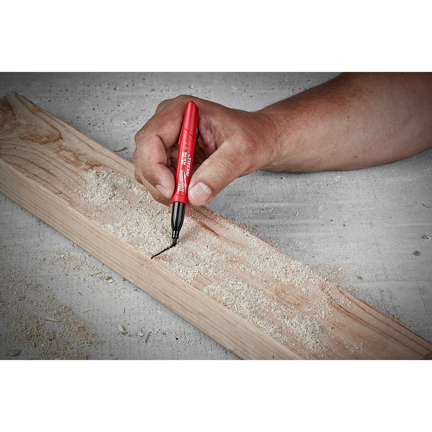 Marcador Permanente Negro Punta Fina Milwaukee Inkzall Antipolvo 48-22-3100 8