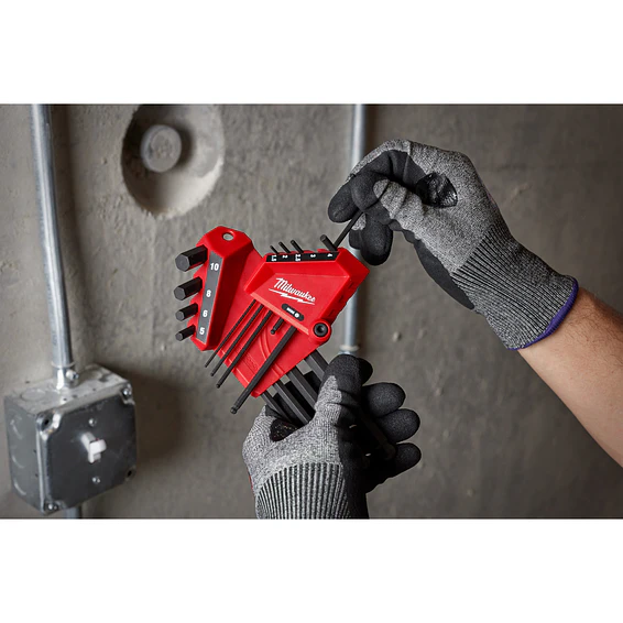 Milwaukee Juego De Llaves Allen Métricas Tipo Bola 9 Piezas 48-22-2186 9