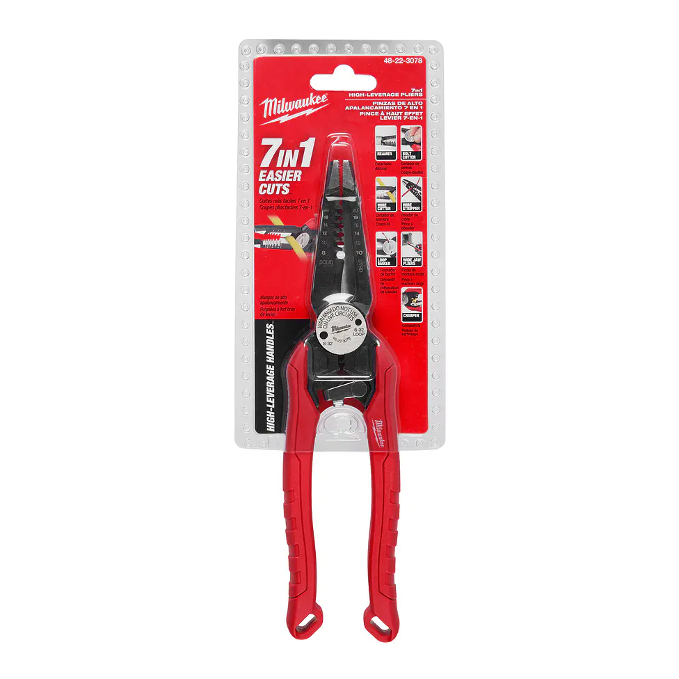 Milwaukee Alicate Pelacable 7 En 1 Alta Palanca 48-22-3078 2