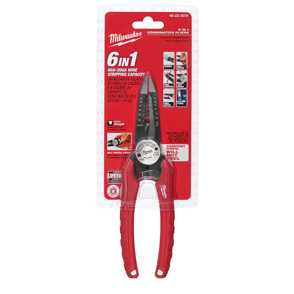 Alicate Pelacables Milwaukee 6 En 1 Electricista 48-22-3079 2