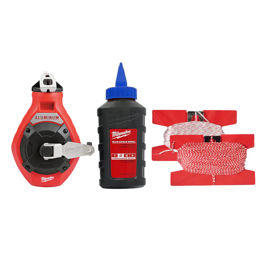 Tizador De Aluminio Milwaukee 30 mts + Tiza Azul 48-22-3993 1