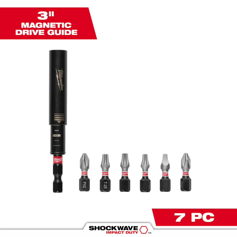Porta Puntas Magnético Guía Hexagonal + 6 Puntas Milwaukee 48-32-4515 3
