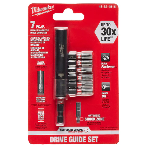 Porta Puntas Magnético Guía Hexagonal + 6 Puntas Milwaukee 48-32-4515 2