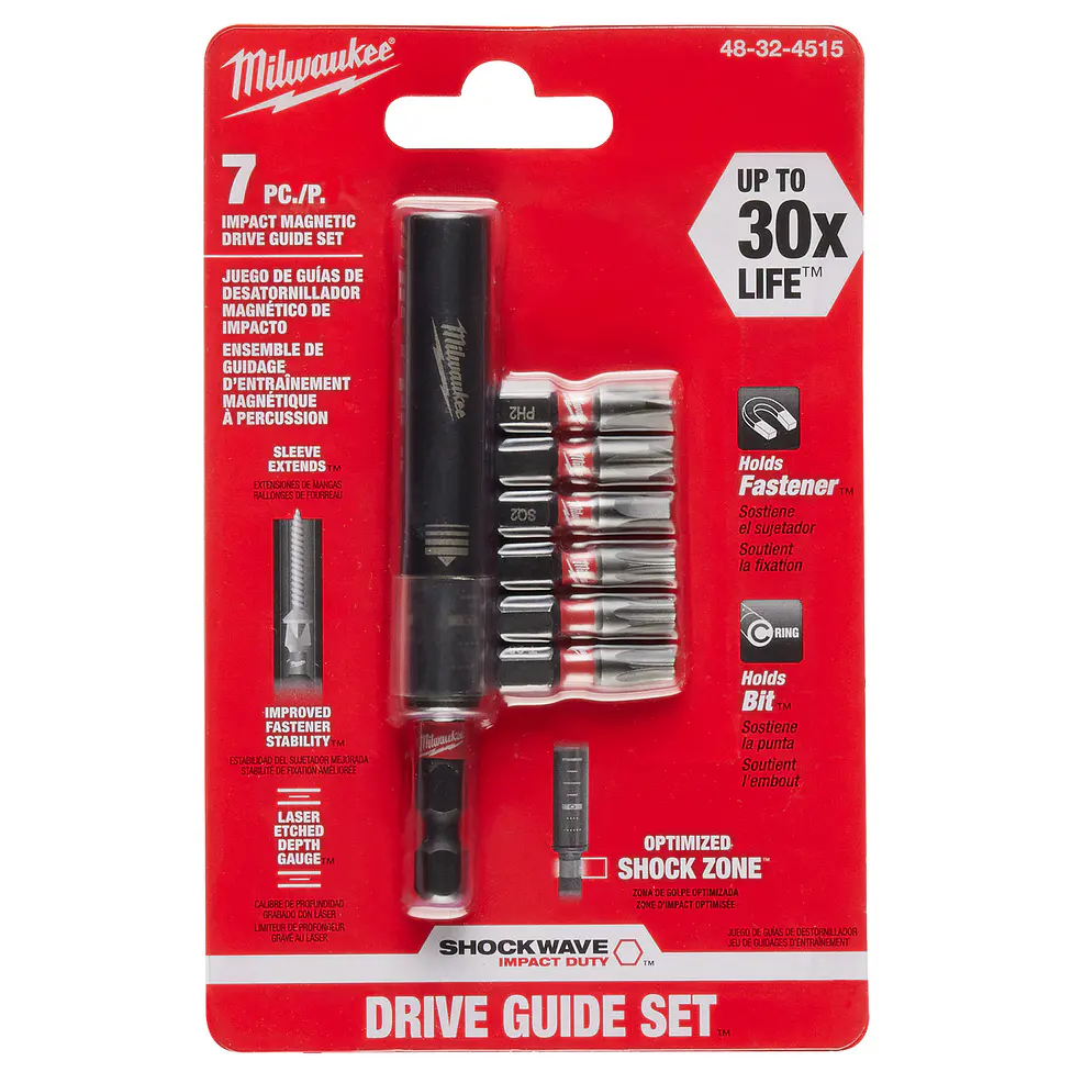 Porta Puntas Magnético Guía Hexagonal + 6 Puntas Milwaukee 48-32-4515 2